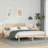 Cadru de pat cu headboard Maro 160 x 200 cm Lemn de brad solid