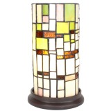 Cumpara ieftin Veioza sticla bej polirasina maro Tiffany 15x26 cm