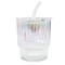 Cana de voiaj Pufo Rainbow Line din sticla pentru cafea sau ceai, 350 ml, transparent
