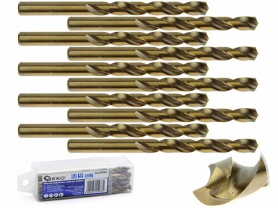 Set burghie pentru metal cu cobalt HSS 8,5mm 10 piese, GEKO G37085 foto