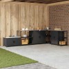 VidaXL Raft de depozitare pentru bucătărie cu raft Negru Oţel 874954