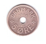 Moneda Danemarca 5 ore 1928, stare buna, curata