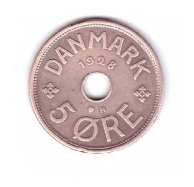 Moneda Danemarca 5 ore 1928, stare buna, curata foto