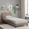 VidaXL Cadru de pat cu tăblie, cappuccino, 90x190 cm, piele ecologică 373102