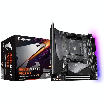 PLACA de BAZA Gigabyte &amp;quot;B550I AORUS PRO AX&amp;quot;, skt AM4, mini ITX, AMD B550, 2 x DDR4, max. 64 GB, 4 x SATA, 1 x M.2, 7.1, &amp;quot;B550I AORUS PRO AX&amp;quot; foto