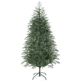 HOMCOM Brad Plin de Crăciun de 6 ft cu V&acirc;rfuri Dense Realiste, Montaj Ușor - Verde | Aosom Romania