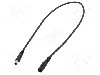 Cablu alimentare DC, DC 5,5/2,1 mufa, DC 5,5/2,5 mufa, negru, 0,5m, WEST POL - P25-C21-C100-050BK