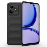 Husa pentru realme c53, antisoc, margini cu striatii, design minimalist, black