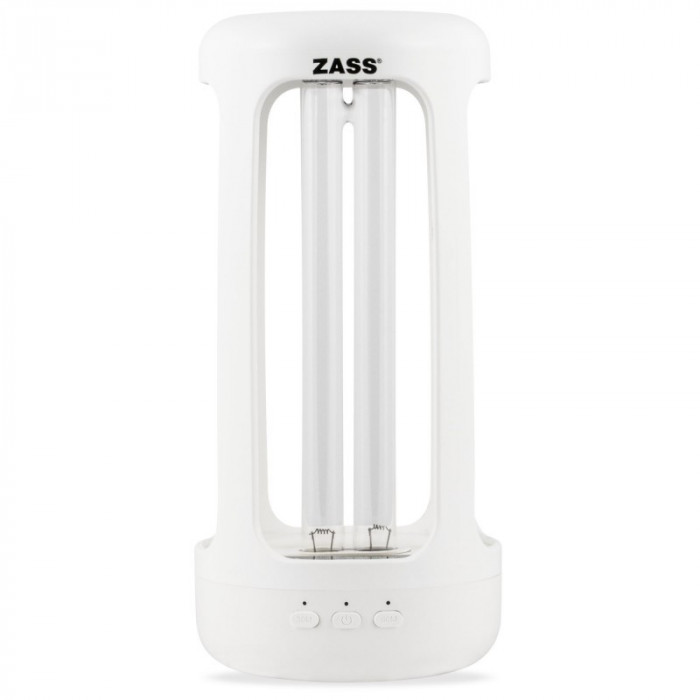 Lampa germicida cu lumina UV Zass, 20 W, rata de sterilizare 99.99%, Alb