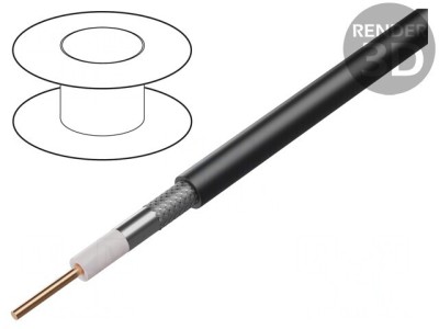 Cablu Coaxial RF240LTA PVC Negru 6.1mm foto