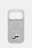 Karl Lagerfeld husă pentru telefon iPhone 17 Pro culoarea gri, KLHMP17LPSMLRKCG