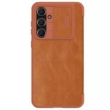 Cumpara ieftin Husa pentru Samsung Galaxy S23 FE, Nillkin Qin Pro Leather Case, Brown