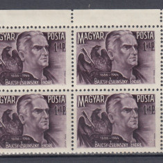 UNGARIA 1945 ENDRE BAJCSY-ZSYLINSZKY BLOC DE 4 TIMBRE MNH