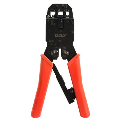 Cleste profesional pentru sertizat mufe retea RJ45 RJ12 RJ11 HT-2008R, Rebel, NAR0010 foto