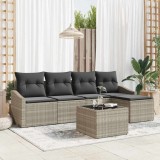 Cumpara ieftin Set de canapele pentru grădină 6 pcs Gri deschis Rattan poli