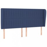 Cumpara ieftin Tablie de pat cu aripioare, albastru, 183x23x118/128 cm, textil
