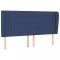 Tablie de pat cu aripioare, albastru, 183x23x118/128 cm, textil