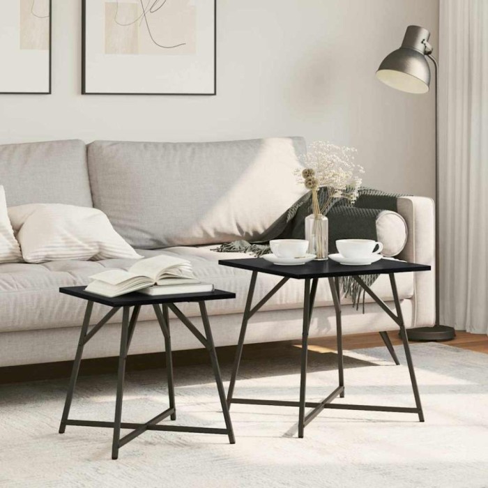 vidaXL Set măsuțe laterale 2 pcs Stejar negru 50 x 50 x 50 cm 869726