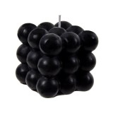 Lumanare decorativa Cub din bile, 6x6 cm, Negru, ATU-083958