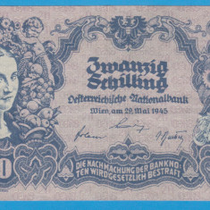 (6) BANCNOTA AUSTRIA - 20 SCHILLING 1945 (29 MAI 1945)