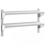 Raft perete 2 niveluri 100x23,5x60 cm argintiu otel inoxidabil