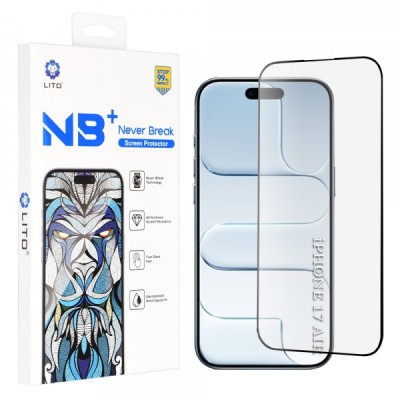 Folie de protectie Ecran Lito NB pentru Apple iPhone 17 Air, Sticla Securizata, Full Glue, Neagra foto