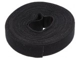 Brățară Velcro Neagră 4m x 16mm Rola