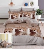 Cumpara ieftin Lenjerie Pat 3D Nitro Sd001, Bumbac, 4 Piese, Fara Elastic, Imprimeu