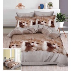 Lenjerie Pat 3D Nitro Sd001, Bumbac, 4 Piese, Fara Elastic, Imprimeu