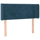 Cumpara ieftin Tablie pat cu aripioare albastru inchis 103x16x78/88 cm catifea