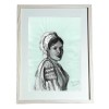G11. Grafica in carbune pe hartie simpla, Taranca in costum national, inramat,A4, Portrete, Realism, RavariuArt