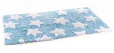 Covoras baie textil albastru alb Stars Blue 58 cm x 39 cm foto