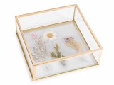 Cumpara ieftin Cutie sticla si flori uscate cm 14 x 14 x 5 H