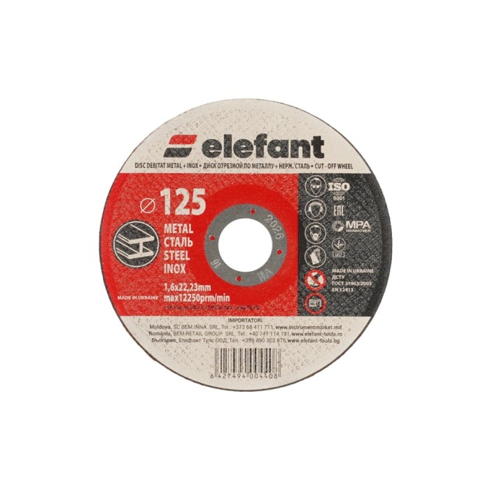 disc abraziv pentru metalinox ELEFANT 125*1,6*22,23 Innovative ReliableTools