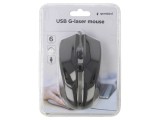 Mouse laser USB negru, 6 butoane, cablu 1.8m