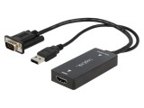 Convertor D-Sub 15pin la HDMI și USB A Negru