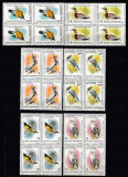 ROMANIA 1985 LP 1129 PASARI OCROTITE BICENTENARUL AUDUBON SERIA IN BLOC DE 4 MNH, Nestampilat