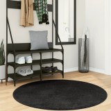 vidaXL Covor HUARTE, fir scurt, moale și lavabil, negru, &Oslash; 120 cm