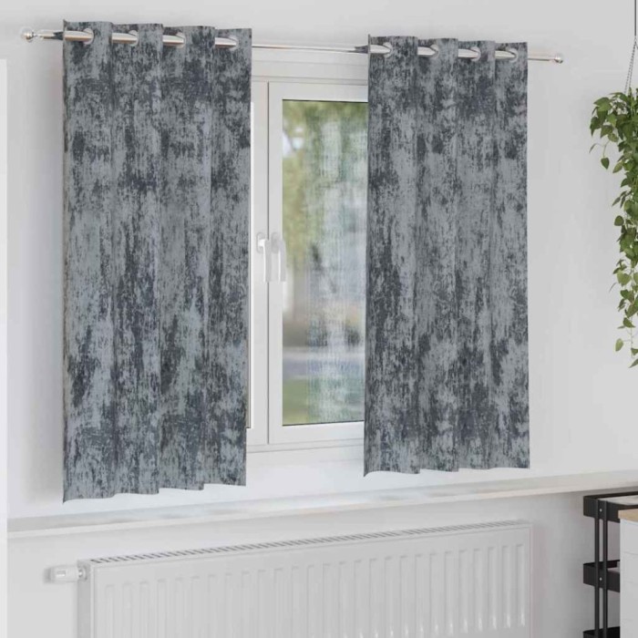 Set perdele din catifea 2 buc, gri argintiu, 140 x 175 cm
