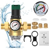 Regulator presiune apa 1/2" DN15 16 bar NeoHGS, Corp din Alama, Manometru si Filtru Autocuratare, Industrial