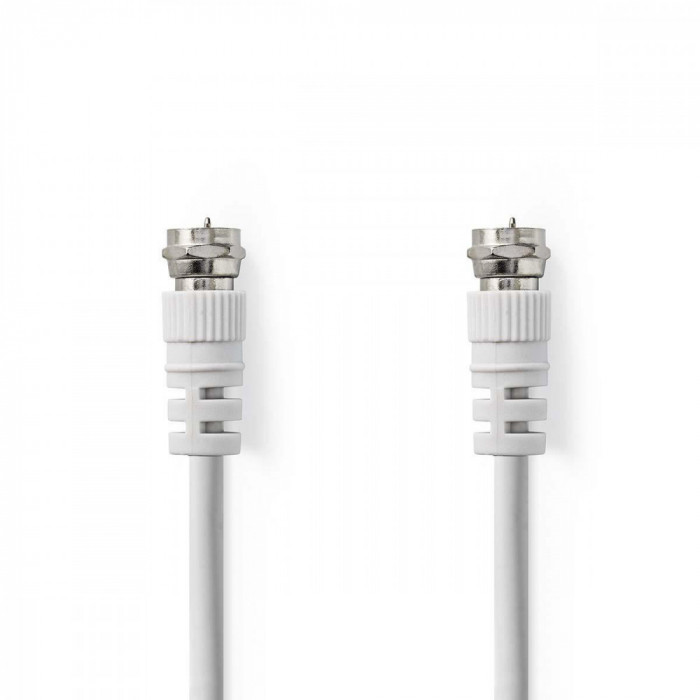 Cablu coaxial Nedis F tata - F tata 1.5m alb