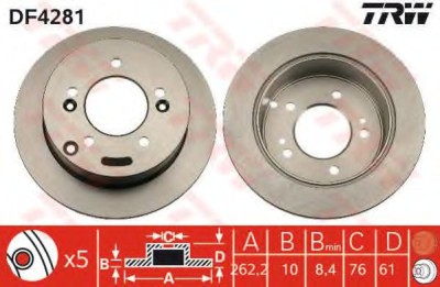 Disc frana HYUNDAI TUCSON (JM) (2004 - 2010) TRW DF4281 foto