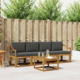 vidaXL Set de canapele de exterior cu pernă 5 pcs Natural și Antracit 3365990