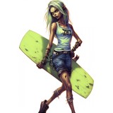 Sticker decorativ, Zombi, Verde, 90 cm, 8442ST-12