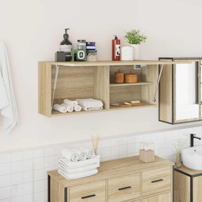 vidaXL Dulap perete baie, stejar sonoma, 100x25x40 cm, lemn prelucrat 860105