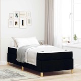 Cumpara ieftin Pat cu arcuri Negru și Alb și Negru 100 x 200 cm țesătură