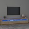 vidaXL Comodă TV cu lumini LED, stejar sonoma, 240x35x40cm 3152724