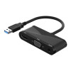 Adaptor 2in1 USB 3.0 la HDMI + VGA cu audio pentru laptop, pc, proiector