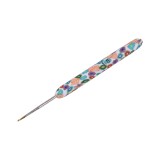 Croset cu maner din silicon si varf auriu, marime 1.5 mm, Alb, Crisalida