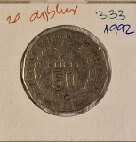 333 Madagascar 50 Ariary (motto A), 1992, KM#20, Africa